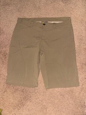 Eddie Bauer Olive Green Flat-Front Stretch Shorts